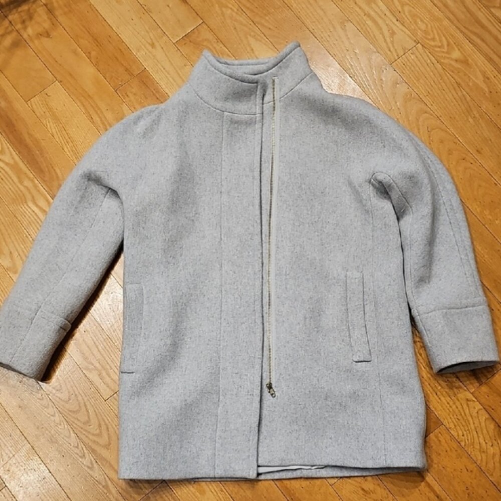 J. Crew Gray and Cream Coat